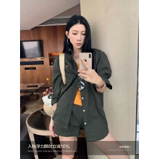 批发70不是七十游牧学者<b class='q'>亚麻</b>衬衫女夏老钱风韩系极简长袖上衣短裤套装