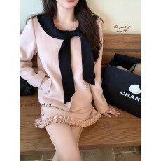 批发thepeachofficial海德堡情书小香学院风羊毛呢大衣半身裙<b class='q'>套装</b>