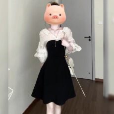 批发假两件法式<b class='q'>波点</b><b class='q'>衬衫</b>长袖连衣裙秋装2025新款设计感小众绝美a字裙