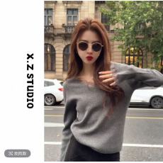 批发X.ZHEN蕾丝拼接针织衫打底外穿<b class='q'>毛衣</b>女新款时尚洋气百搭<b class='q'>女装</b>网