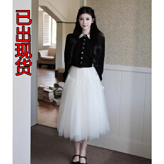 批发Rosiness 艺高欧尼 设计感翻领韩系针织开衫短外套上衣<b class='q'>女套装</b>半裙