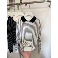 批发韩系学院风小狗刺绣翻领长袖针织衫女2025早秋新款正肩polo领上衣