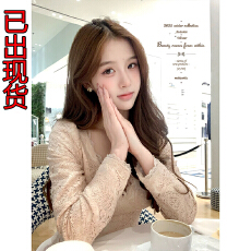 批发维斯小姐落<b class='q'>樱</b>情书修身打底衫 大V领蕾丝显瘦上衣 粉呢<b class='q'>子</b>半裙