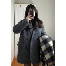 批发毛呢外套<b class='q'>女</b>短款小个子2025新款秋冬季高级感西装赫本风厚呢子<b class='q'>大</b>衣