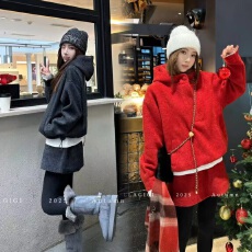 批发原版含羊毛面料 SG / 杨依姗 AW毛呢感<b class='q'>套装</b> 连帽<b class='q'>卫衣</b>+半身裙