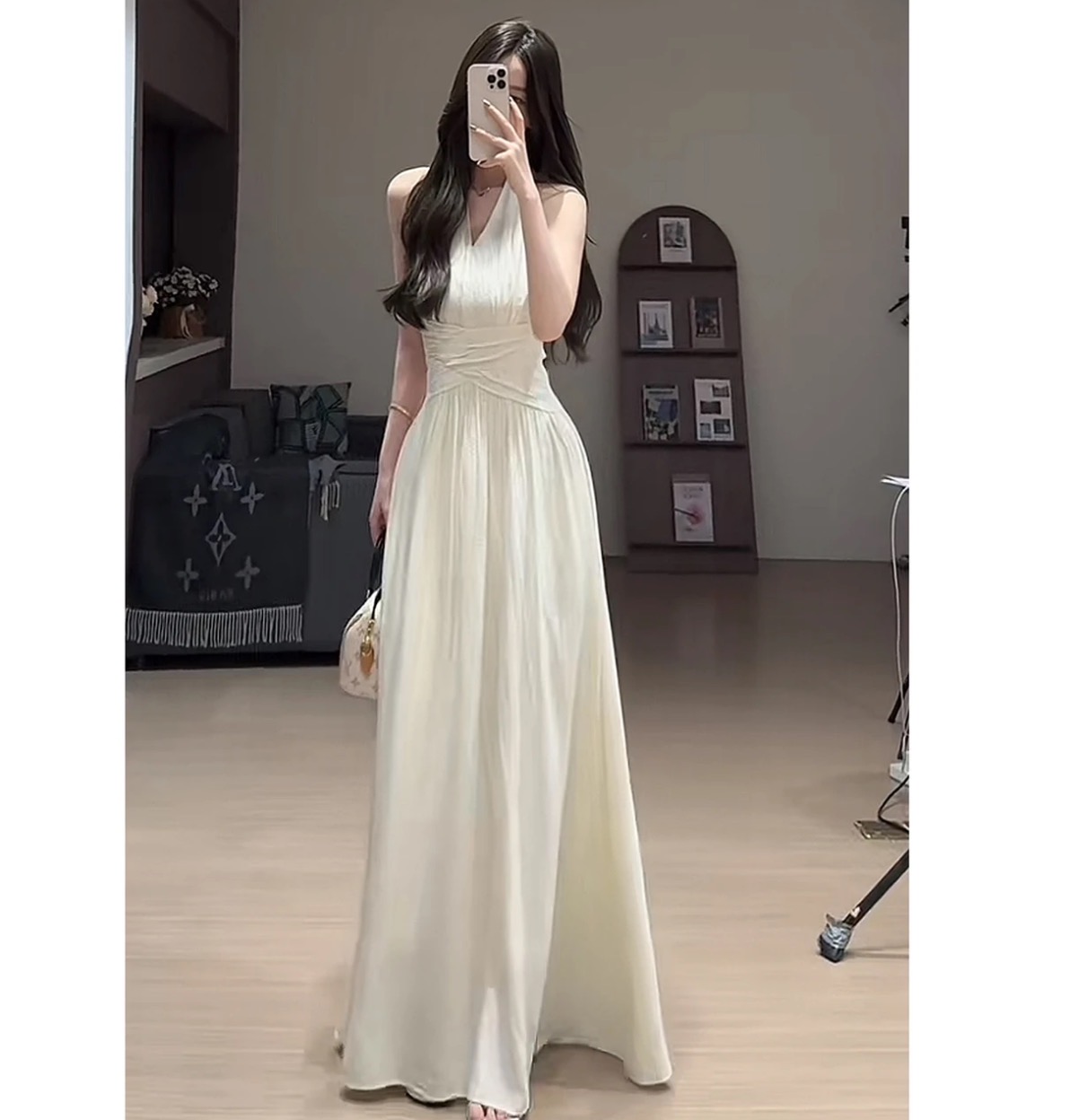 한 부서 아름다운 서리가 내린 부서 검정색 민소매 드레스 아이들 여름 2025 새로운 차 인사이드 차 가스 Chic 롱 스커트