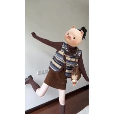 批发法式复古撞色条纹马甲<b class='q'>背心</b>外套女秋冬小个子内搭<b class='q'>针织</b>衫半裙三件套
