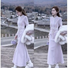 批发分割式加绒鱼尾旗袍<b class='q'>连衣裙</b>