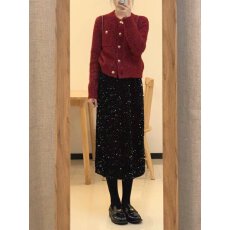 批发红色针织开衫女宽松短款<b class='q'>小香</b>风毛衣外套韩版秋冬新款半身裙<b class='q'>套装</b>