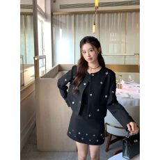 批发夏天家初秋季手工缝制金属小花法式名媛精致小香风外套女短裙<b class='q'>套装</b>