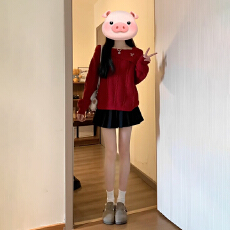 批发套装<b class='q'>女</b>2025冬季新款韩版辣妹长袖针织衫毛衣<b class='q'>女</b>百褶<b class='q'>半身裙</b>两件套潮
