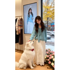 批发巨好穿巨好看~<b class='q'>蕾丝</b>拼接长袖毛衣女冬季蝴蝶结绑带软糯温暖针织衫