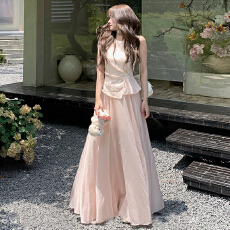 批发CallmeEar/原创层次美学莱赛尔天丝<b class='q'>亚麻</b>超大裙摆连衣裙<b class='q'>长裙</b>