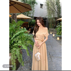 批发燕麦花影温柔气质慵懒荡领一字领多种穿搭套装配<b class='q'>裹</b><b class='q'>胸</b>配花朵皮带