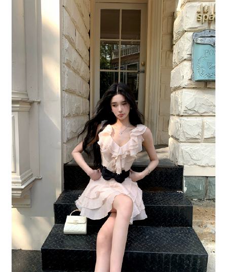 barb chill 천연 섬유 자연 질감 센스 라이 경기 서울 휴가 여성 드레스 여름 공주 드레스
