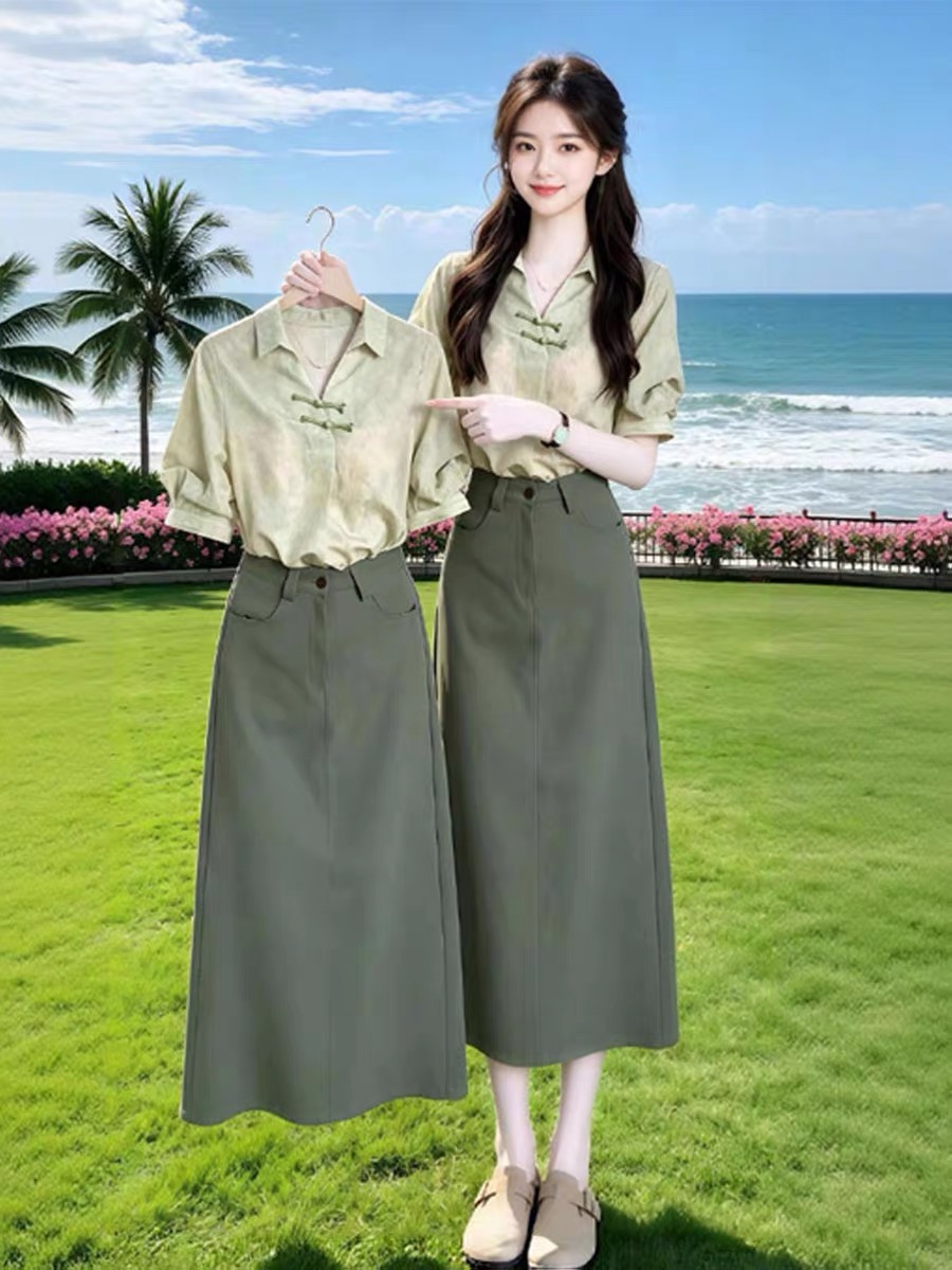 여름 드레스 2026 새로운 관대 한 점잖은 착용 가져 가라. 전체 집합 자매 부서 비싼 센스 자이언트 잘 생긴 새로운 중식 국풍 세트 드레스