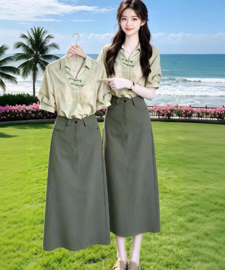 여름 드레스 2026 새로운 관대 한 점잖은 착용 가져 가라. 전체 집합 자매 부서 비싼 센스 자이언트 잘 생긴 새로운 중식 국풍 세트 드레스