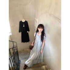 批发DIAMOND◆清宁时序 韩系简约风短袖衬衫上衣长款<b class='q'>半身裙</b>显瘦两件套