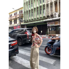 批发Xxiiuu油画来信法式小衫碎花鱼骨一字肩上衣女夏雪纺衫<b class='q'>上装</b>