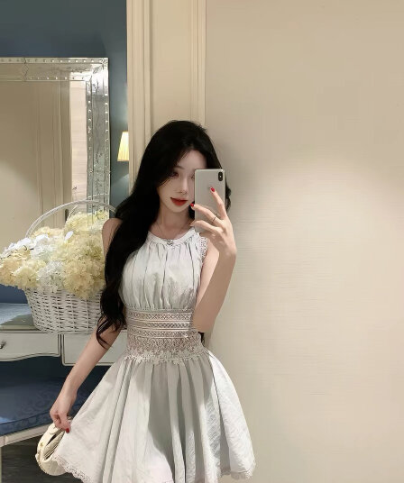 justqin 여름 바람 이야기 새로운 여름 드레스 품격 허리 수축 미니 스커트 섹시함 레이스 여성 드레스