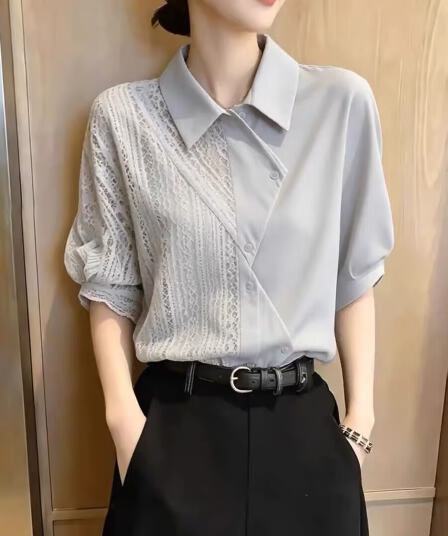 외국 가스 연령 감소 슈퍼 화재로 의류 여성 여름 새로운 고급 오래된 돈 바람 품격 미니멀리즘 패션 빅 사이즈 여성 의류