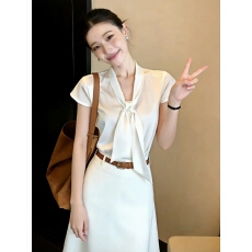 批发法式白色短袖<b class='q'>衬衫</b>女款新款<b class='q'>ol</b>职业通勤女装轻奢高级感<b class='q'>衬衣</b>上衣