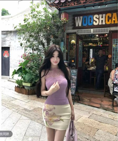 ww 맞춤 보라색 棠 벚꽃 패션 여름 품격 슬림해 보이는 인터넷 유명인 빛 럭셔리 작은 대중 디자인 맨위 반 스커트 세트