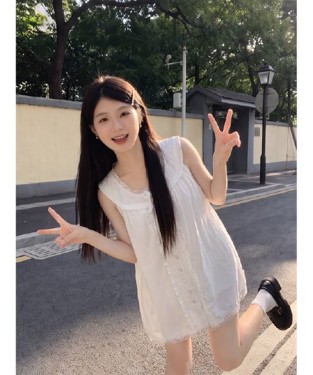 ss 남양 첫사랑 free peop 민소매 베이비 칼라 나비 매듭 드레스