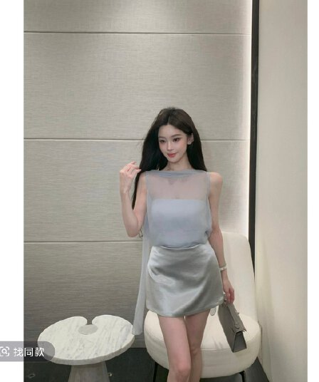 youenbb 안개 블루 언약 맨위 프랑스식 품격 리본 맨위 반 스커트