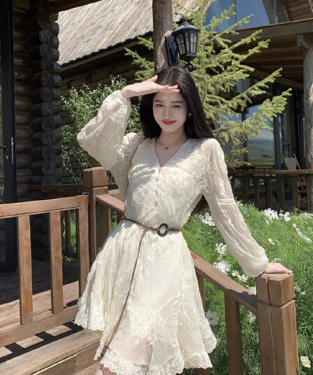 7.30 가을 경계 남자 와일드 이전 10 분 제한된 시간 6 접기 프랑스식 질감 센스 자수 슬립 점프 슈트 치마 세트