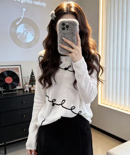 2026 이른 가을 새로운 한 인사이드 한 가스 자이언트 잘 생긴 ~ 중 작은 키 루즈핏 화이트 긴팔 얇고 가벼운 맨위 여성복
