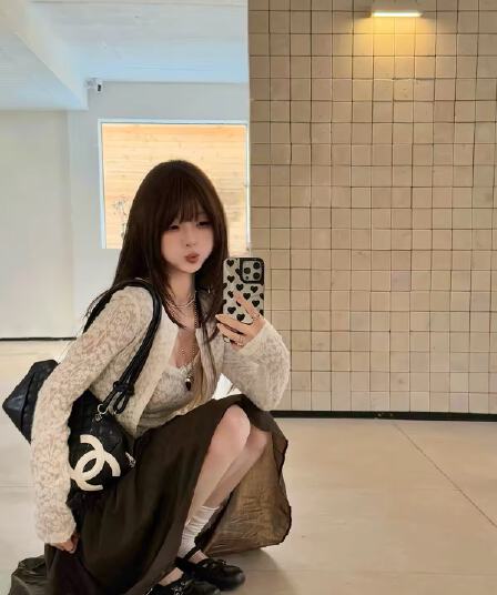 한 부서 순수한 욕망 착용 가져 가라. 레이스 슬립 스택 착용 라운드 넥 오픈 가디건 맨위 주름 얇고 가벼운 반신 스커트 봄 여름 3종 세트