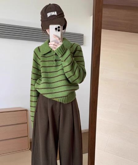 겨울 ootd 아메리칸 레트로 착용 코디 전체 집합 자이언트 잘 생긴 ~ 중 슈퍼 화재 한 부서 스웨터 투피스 세트 바지 여성
