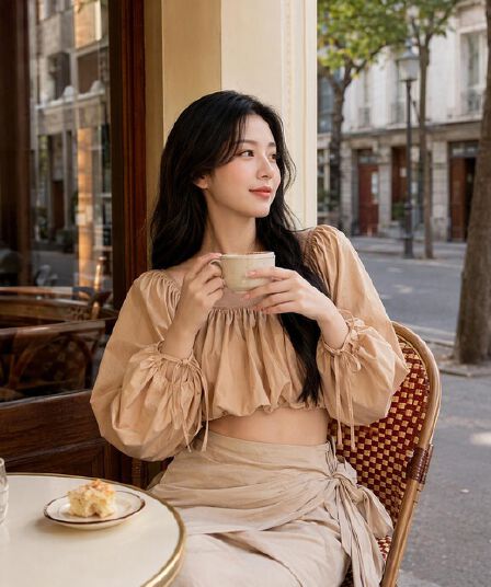 2026 년 가을 새로운 따뜻한 조정 보트넥 이슬 허리 거품 소매 쇼트 스타일 펌프 로프 맨위 여성