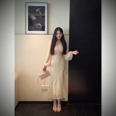 批发心动代码早秋新款法式纯欲气质高腰显瘦<b class='q'>蕾丝</b>鱼尾<b class='q'>连衣裙</b>XY-450