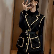 批发小香风黑色羊羔毛<b class='q'>马甲女</b>新款气质名媛高级感独特漂亮叠穿马夹