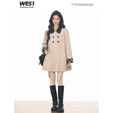 批发WESTAYONE格纹<b class='q'>中长款</b><b class='q'>风衣</b>外套女小个子2026年新款夹克