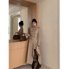 批发越韩小鱼Musefish 米兰时装周 高级感复古英伦风上衣不规则半身裙