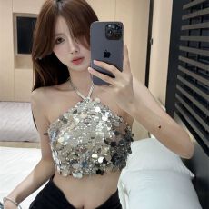 批发新款酒吧女歌手ds演出服gogo<b class='q'>爵士舞</b>chic时尚性感亮片背心短裤套装