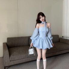 批发辣妹气质时尚女春夏收腰紧身抹胸上衣<b class='q'>蓬蓬</b>半身短裤裙子套装两件套