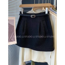 批发毛呢半身<b class='q'>裙</b>女2025冬装韩系百搭气质a字<b class='q'>裙</b>灰色压褶加绒加厚<b class='q'>花苞</b><b class='q'>裙</b>