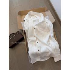 批发极简松弛感白色亚麻衬衫女春夏2026新款气质休闲高级感老钱风衬衣