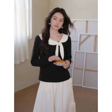 批发2026新款时尚设计感假两件显瘦百搭上衣