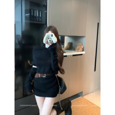 批发实拍实价   秋冬高领毛织<b class='q'>连衣裙</b><b class='q'>蝙蝠</b>袖包臀裙子