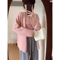 批发<b class='q'>韩版</b>温柔风宽松针织开衫吊带背心两件套秋冬新品温柔减龄洋气毛衣