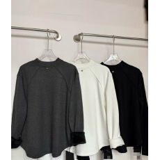 批发欧货圆领长袖t恤2025加肥加大<b class='q'>宝宝</b>绒新款宽松休闲简约内搭<b class='q'>打底衫</b>