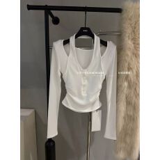 批发小众设计感挂脖假两件内搭打底衫女2025秋冬新款修身长袖<b class='q'>T</b><b class='q'>恤</b>