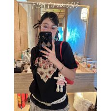 批发2026夏季新款美式复古爱心寻猫启事印花<b class='q'>短袖</b>tee上衣T恤