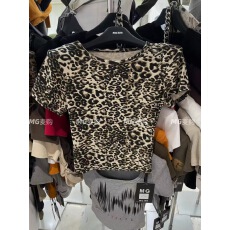 批发麦购复古豹纹短袖T恤女2026夏圆领修身显瘦百搭上衣<b class='q'>潮</b>酷