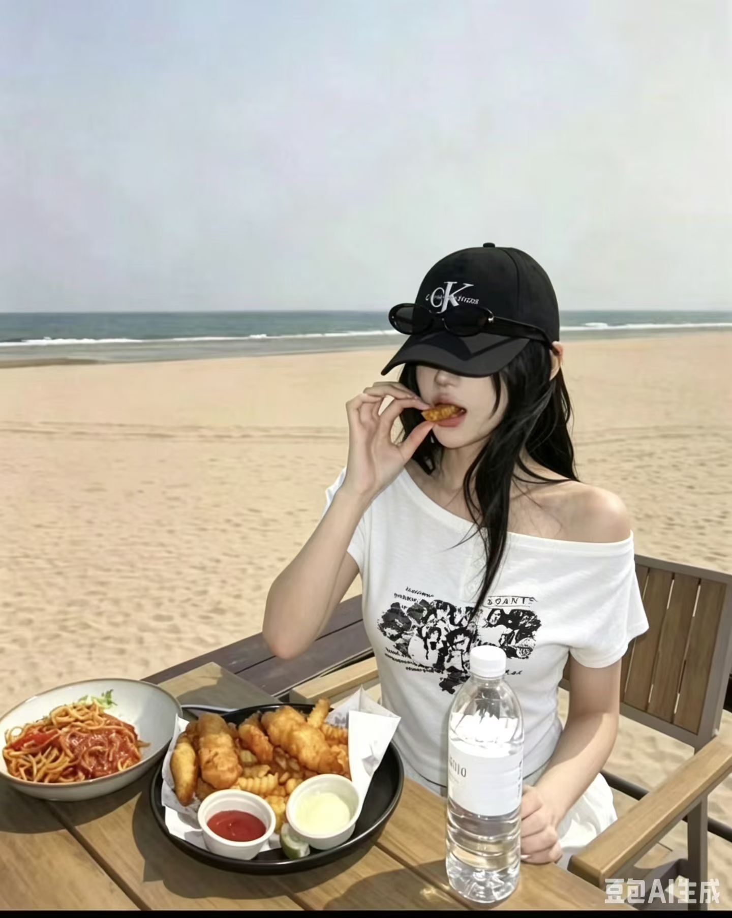 아메리칸 캐주얼 비스듬한 어깨 알파벳 프린트 반팔 티셔츠 여성 오프숄더 슬림해 보이는 다용도 핫걸 바람 맨위